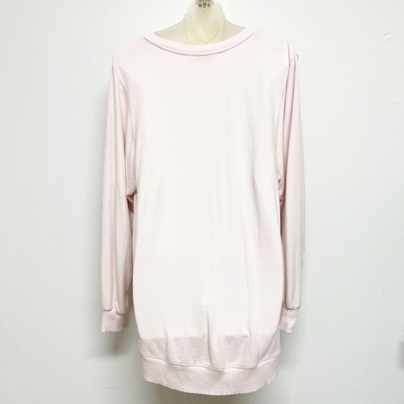 Saturday Sunday Anthropologie Womens Pink Long Sleeve Hacci V Neck Sweater - Picture 5 of 8